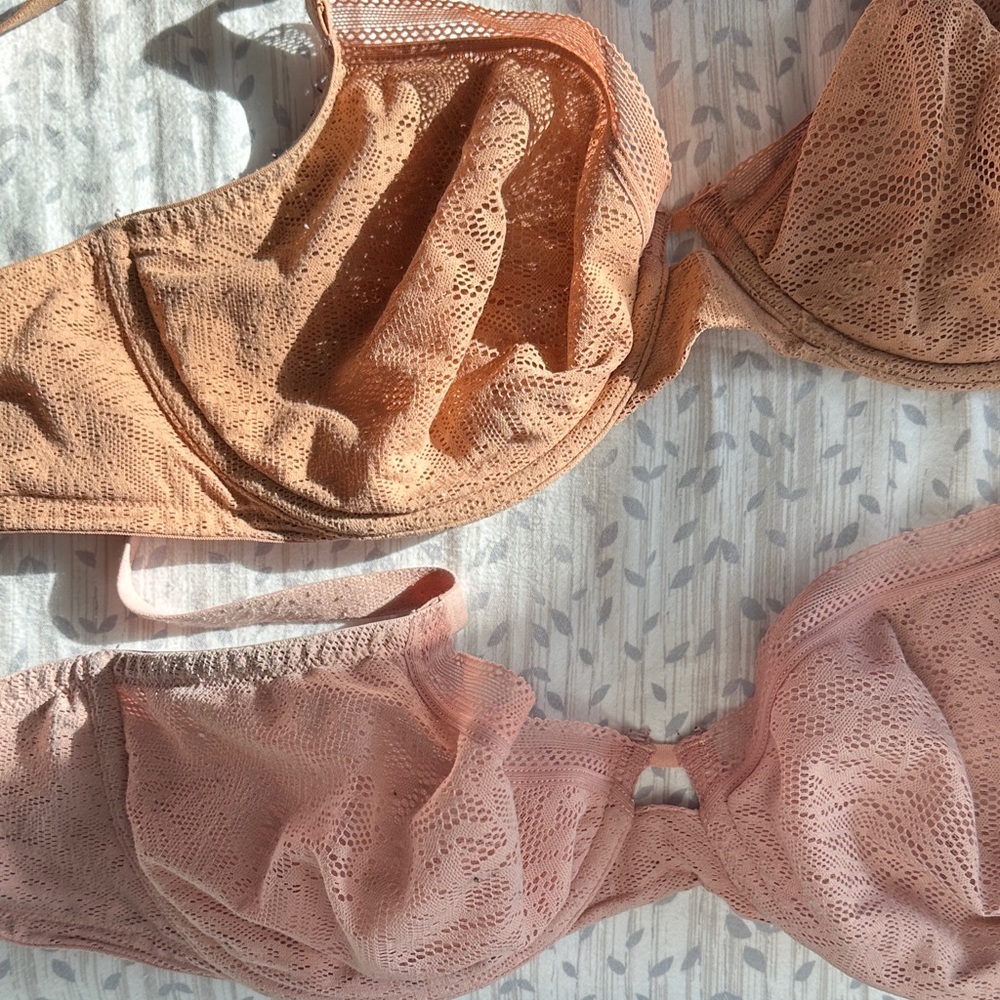 Soma Lace Bra Set - Pink and Tan - Picture 5 of 5